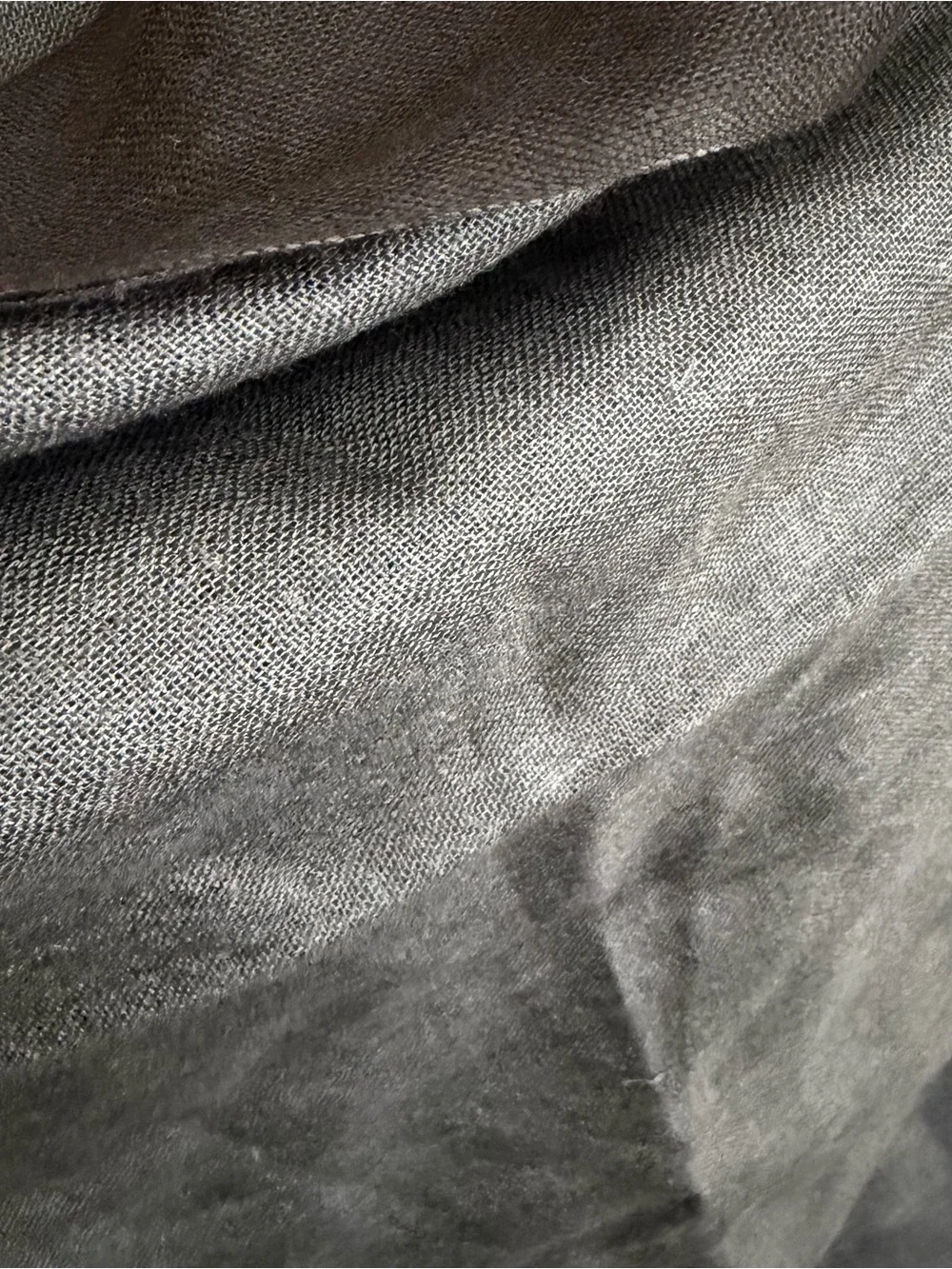 Eileen Fisher 50% Silk 50% Cashmere Reversible Gray Black Wrap Scarf Shawl